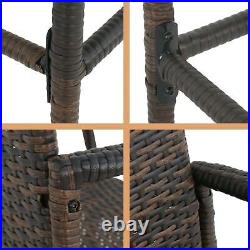 Set of 2 Outdoor Wicker Rattan Bar Stool Set Furniture Club Chairs Outdoor Patio