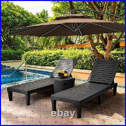 Set of 2 Patio Lounge Chair Outdoor Chaise Adjustable Beach Reclining PositioUS