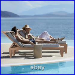 Set of 2 Patio Outdoor Chaise Lounge Chair Recliner with Adjustable Backrest