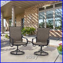 Set of 2 Patio Swivel Dining Chairs Rocker Chairs Outdoor Garden Furniture Set