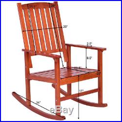 Set of 2 Wood Rocking Chair Porch Rocker Indoor Outdoor Patio Deck Furniture New