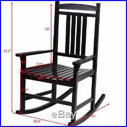 Set of 2 Wood Rocking Chair Porch Rocker Indoor Outdoor Patio Furniture Black