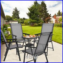 Set of 4 Outdoor Patio Folding Chairs Camping Deck Garden Pool Beach WithArmrest
