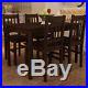 Set of 5 Kitchen Dining Pine Wood Breakfast Furniture Table and 4 Chairs Brown