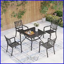 Set of 5 Outdoor Chairs Table Set Patio Dining Furniture Set for Garden Lawn