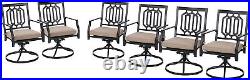 Set of 6 Outdoor Patio Chair With Cushion Swivel Dining Chairs Outdoor Furniture