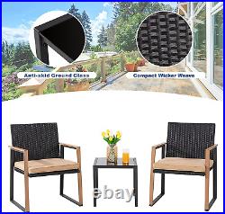 Shintenchi 3 Pieces Patio Set Outdoor Wicker Patio Furniture Sets Modern Bistro