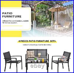 Shintenchi 4 Pieces Patio Furniture Set All Weather Textile Fabric Outdoor Conve