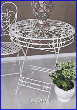 Sitzgruppe Tisch & zwei Stühle Gartenset Sitzgarnitur Landhausstil Balkonset
