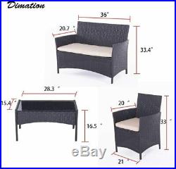Sofa sets 4 PC Outdoor Patio Furniture Sets Rattan Sofa Set With Cushion