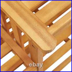 Solid Acacia Wood Garden Chairs with Table 3-in-1 Slatted Bistro Table Furniture