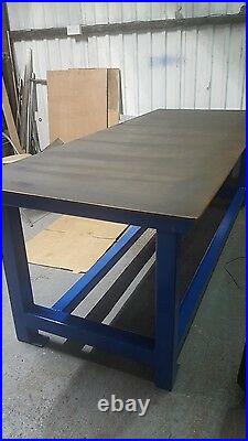Solid Steel Table garden workshop very heavy duty work bench, welding table