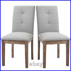 Solid Wood Accent Chairs with Thick Cushioned, Tufted Backrest and Seat
