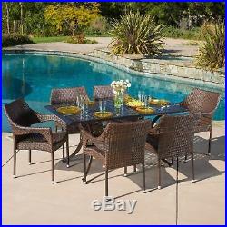 Sonora Outdoor 7pcs Cast Aluminum Wicker Dining Set