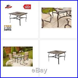 Square Patio Dining Table Outdoor Furniture Ceramic Tile Square Shape Top Antiqu