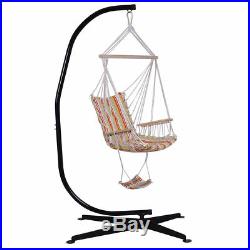 Steel C Frame Porch Hammock Swing Chair Stand Free Standing Indoor Outdoor Hook