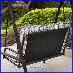 Striped Canopy Swing Garden Hammock Seat Furniture 2 Seater Cover Outdoor Patio