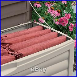 Suncast 103 Gallon Capacity Resin Outdoor Patio Storage Deck Box, Taupe