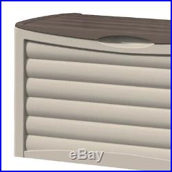 Suncast DB8300 83 Gallon Resin Outdoor Patio Storage Deck Box, Mocha & Taupe