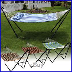 Sunnydaze 2-Person Hammock with Multi Use Universal Stand Quilted Double Fabric