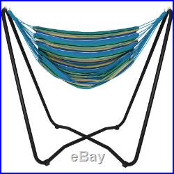 Sunnydaze Hanging Hammock Chair Swing with Space-Saving Stand Color Options