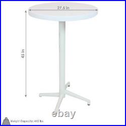 Sunnydaze Indoor/Outdoor All-Weather Round Foldable Bar Table Plastic White