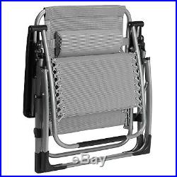Super Width 23 Zero Gravity Folding Lounge Beach Chairs WithHolder 400LB Capacity