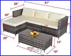 Superjoe 5 Pcs Outdoor Patio Furniture Set All-Weather Sectional Patio Sofa Set