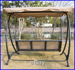 Swing Canopy Outdoor 3 person Lounge Chair Patio Backyard Seat Beach Furniture