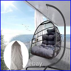 Swing Egg Chair Casual Foldable Frame Cup Holder Outdoor with cover