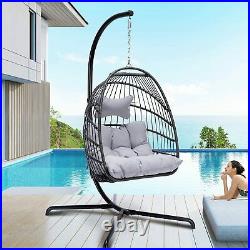 Swing Hammock Egg Chair with Stand & Cushions Set -Collapsible Hanging Chair New