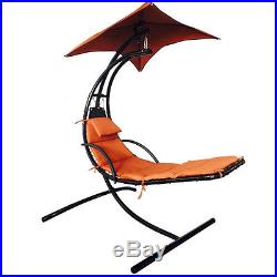 Swing Hanging Chaise Lounger Chair Arc Stand Air Porch Hammock Chair garden