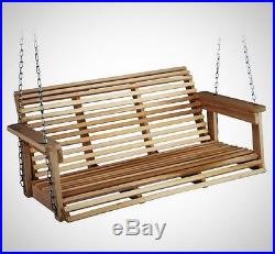 Swing Porch Bench Outdoor Garden Furniture Durable Comfortable Wooden Hanging