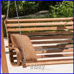 Swinging Hanging Outdoor Patio Porch Bench Garden Yard Seat Chair Hardwood NEW