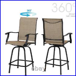 Swivel Bar Chairs Set of 2 Patio Chairs Hight Bar Stools Outdoor Furniture