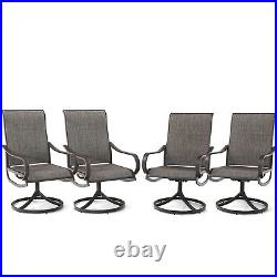 Swivel Patio Chair Set of 4 Metal Dining Chairs High Back Outdoor Furniture NEW