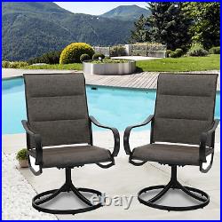 Swivel Patio Chairs Set of 2 Outdoor Dining Chair High Back Armchair 15° Rocking