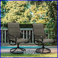Swivel Patio Chairs Set of 2 Outdoor Dining Chair High Back Armchair 15° Rocking