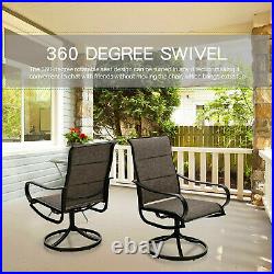 Swivel Patio Dining Chair Set of 2 Metal Rock Chairs High Back Outdoor Furniture
