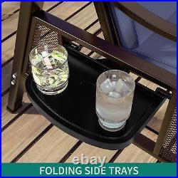TAUS 3-Seat Padded Deluxe Porch Swing Heavy Duty Steel Patio Chair with Canopy