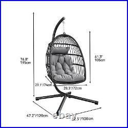 TAUS Hanging Egg Swing Chair withStand Hammock Patio Chair+Cushion Indoor Outdoor