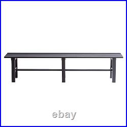 TECSPACE 4 Sizes Black Aluminum Outdoor Bench for Park Garden, Patio and Lounge