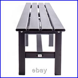 TECSPACE 4 Sizes Black Aluminum Outdoor Bench for Park Garden, Patio and Lounge