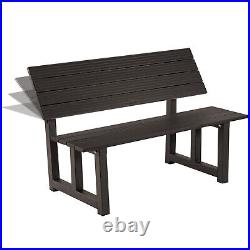 TECSPACE Aluminum 2-colour All-in-one Table&Bench for Park Garden Patio Lounge