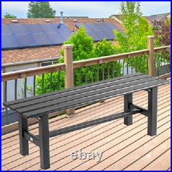 TECSPACE New 4 Sizes Black Aluminum Outdoor Bench for Park Garden Patio Lounge