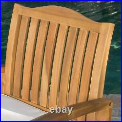 Tampa Teak Finish Acacia Wood Outdoors Dining Chairs (Set of 2)