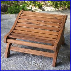 Teak Oiled Plantation Adirondack Outdoor Patio Deck Chair & Ottoman New