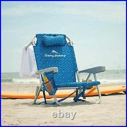 Tommy Bahama Back Pack Beach Folding Deck Chair Blue 2 PACK Brand New 2020
