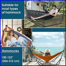 Tranquillo Adjustable Foldable Hammock Stand with Black Polyester Hammock Net