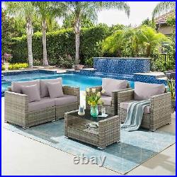 Tribesigns Patio Furniture Set Outdoor Rattan Wicker Sofa Table Sectional Couch